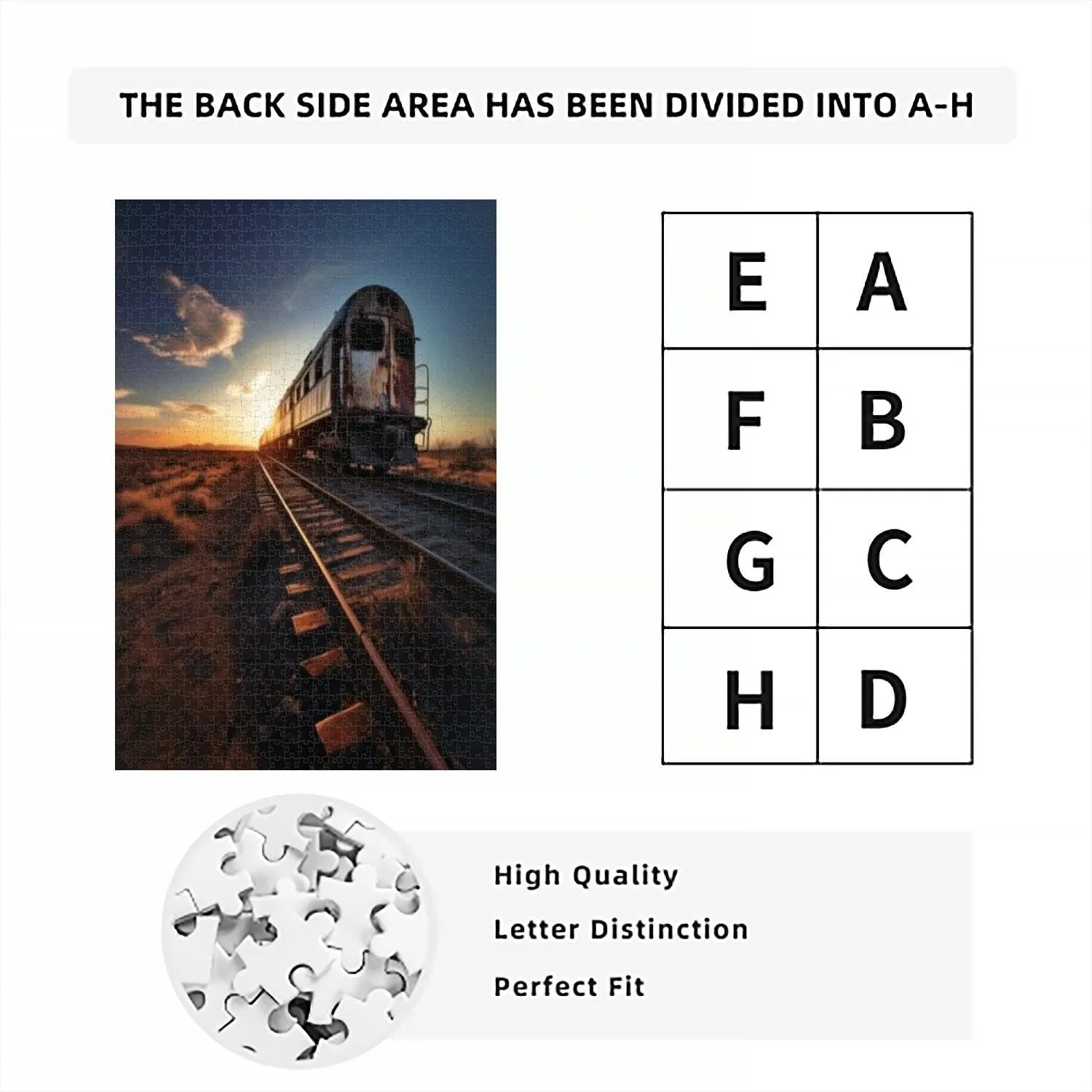 Puzzles for Adults 1000 Pieces Jigsaw Puzzles with Letters on Back an Old Train is Traveling Down The Tracks at Sunset Generative Difficult Hard Cool Puzzle 1000 Piece Puzzle Clearance