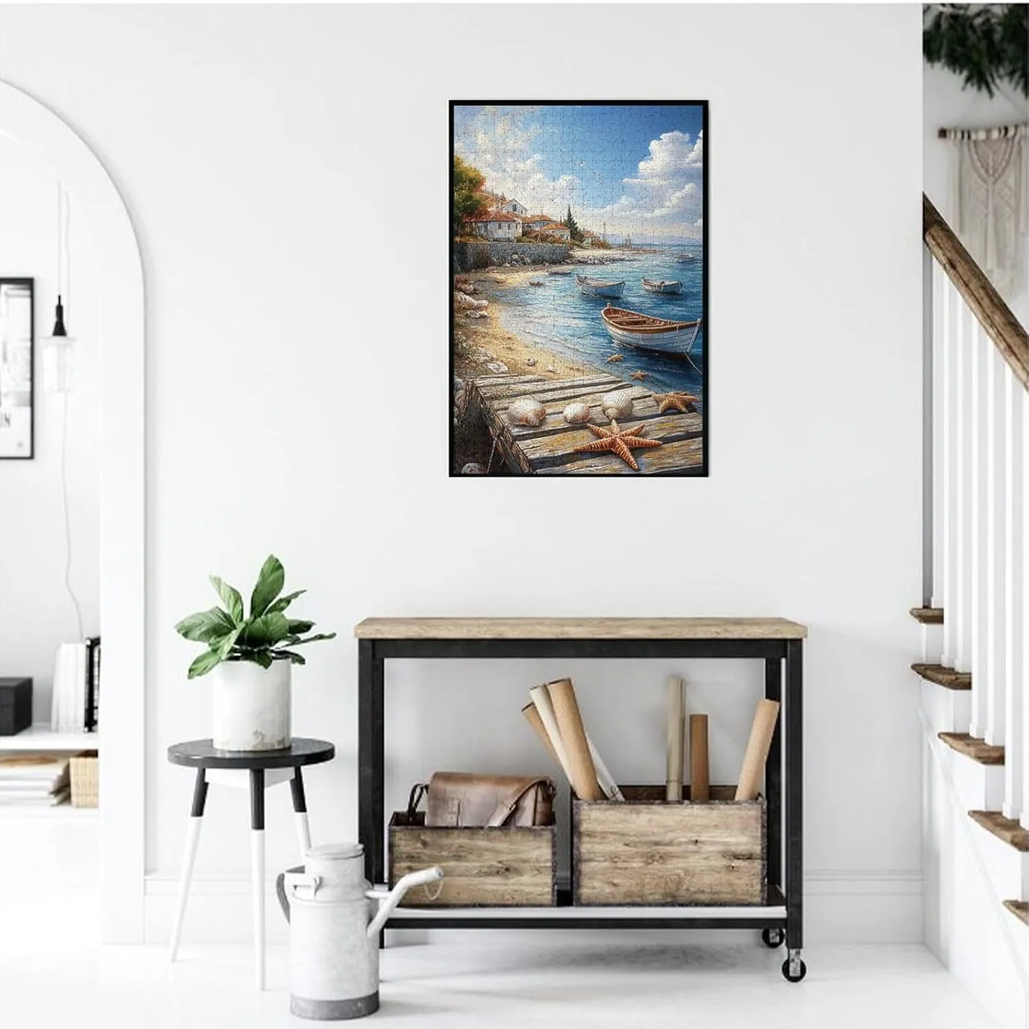 Puzzles for Adults 1000 Pieces, Mediterranean Seaside Fishing Villages, Vibrant Wall Art, Brainstorming Games and Party Stress relievers, Forget About The Worries of Life and School