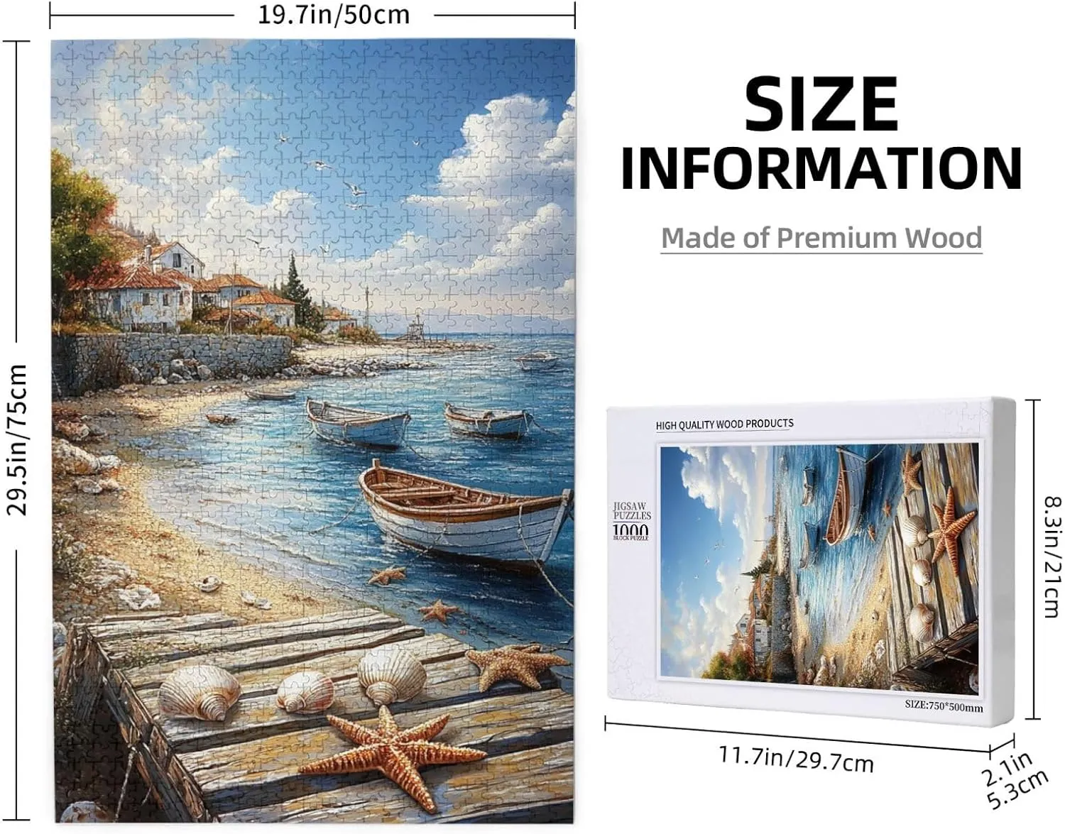 Puzzles for Adults 1000 Pieces, Mediterranean Seaside Fishing Villages, Vibrant Wall Art, Brainstorming Games and Party Stress relievers, Forget About The Worries of Life and School
