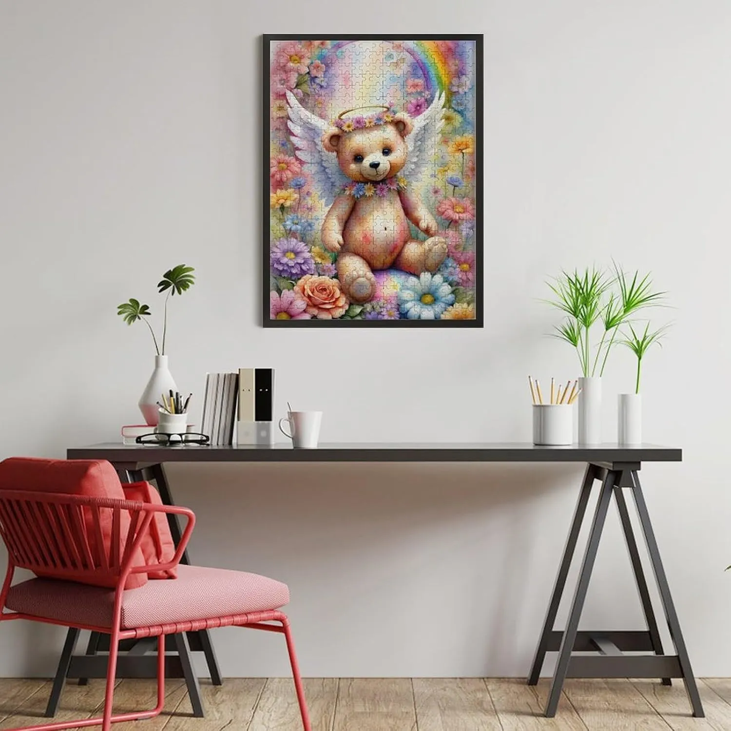Puzzles for Adults 500 Pieces - Angels Teddy Bear Colorful Animal Angels Best Challenging Puzzles for Cognitive Workout - Safe Eco-Friendly - Most Popular Leisure Activities