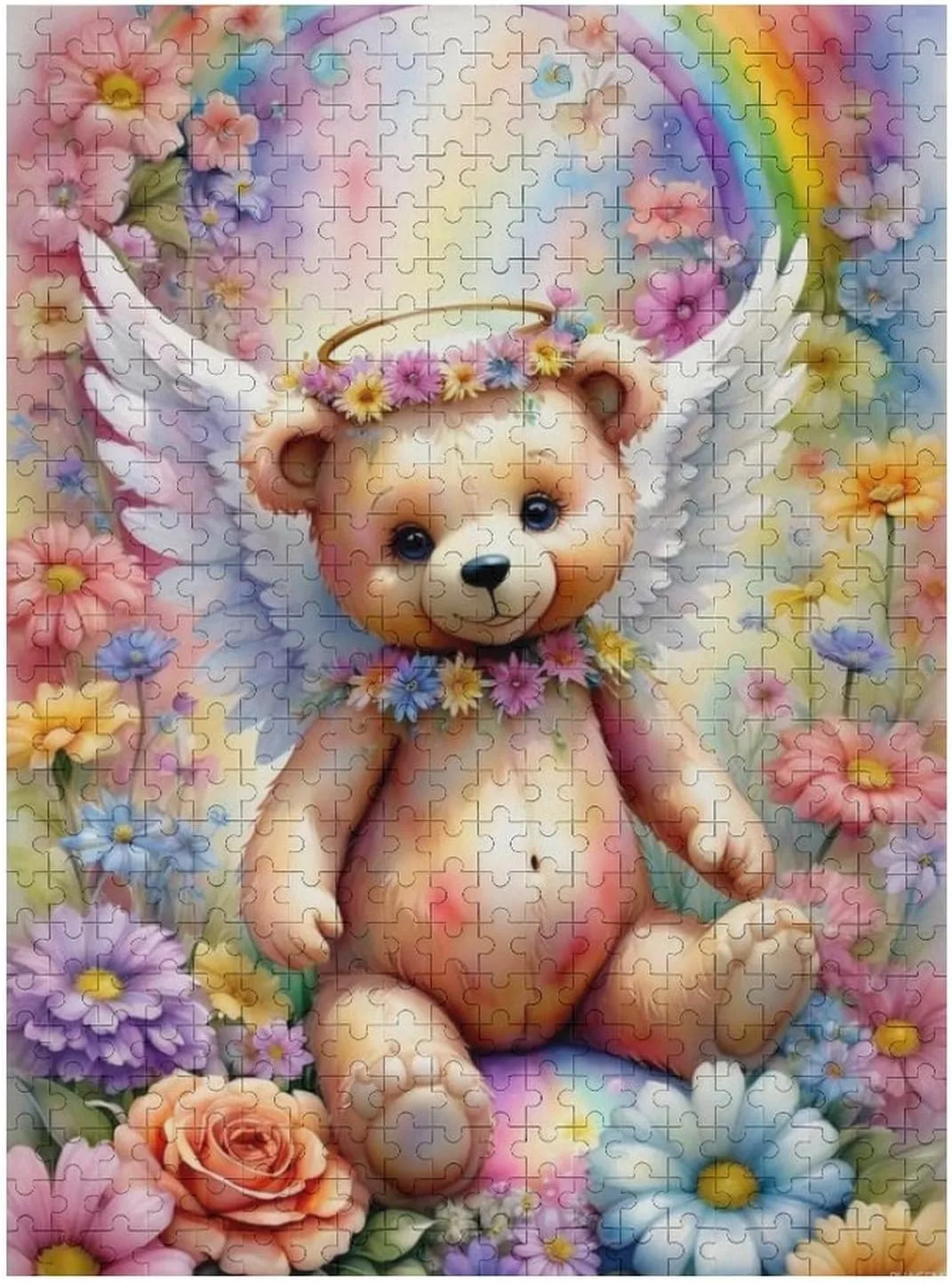 Puzzles for Adults 500 Pieces - Angels Teddy Bear Colorful Animal Angels Best Challenging Puzzles for Cognitive Workout - Safe Eco-Friendly - Most Popular Leisure Activities