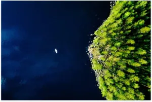 Puzzles for Adults 500 Pieces Funny View A Fishing Boat Green Forests Rocks Finland - Relieving Games for Everyone-Perfectly for Home Decor
