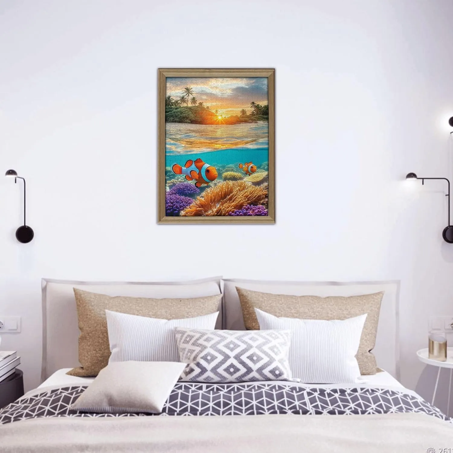 Puzzles for Adults 500 Pieces, Sunset and Fish Under The Water Ocean Style Wooden Puzzle Game, Relieve Stress and Enjoy The Fun of Solving Puzzles, Ideal for Relaxation and Family Fun