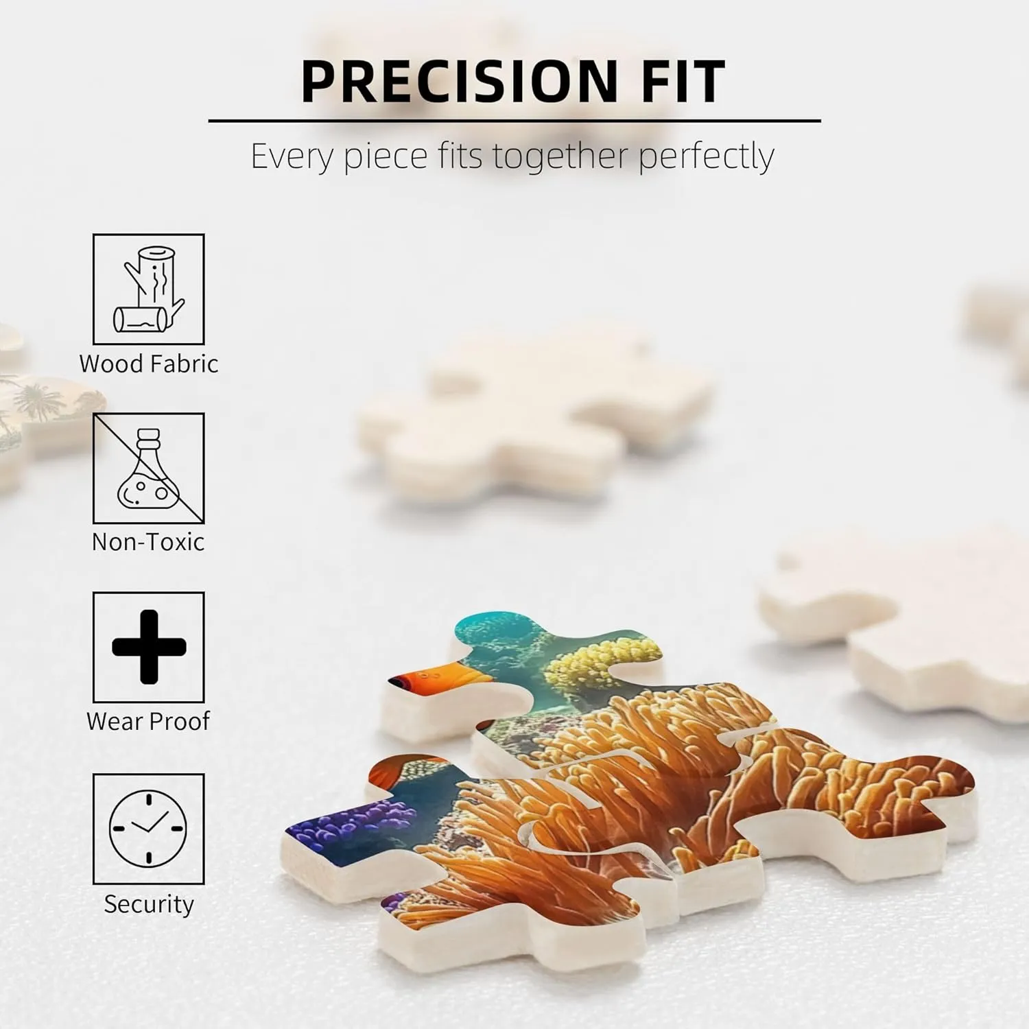 Puzzles for Adults 500 Pieces, Sunset and Fish Under The Water Ocean Style Wooden Puzzle Game, Relieve Stress and Enjoy The Fun of Solving Puzzles, Ideal for Relaxation and Family Fun