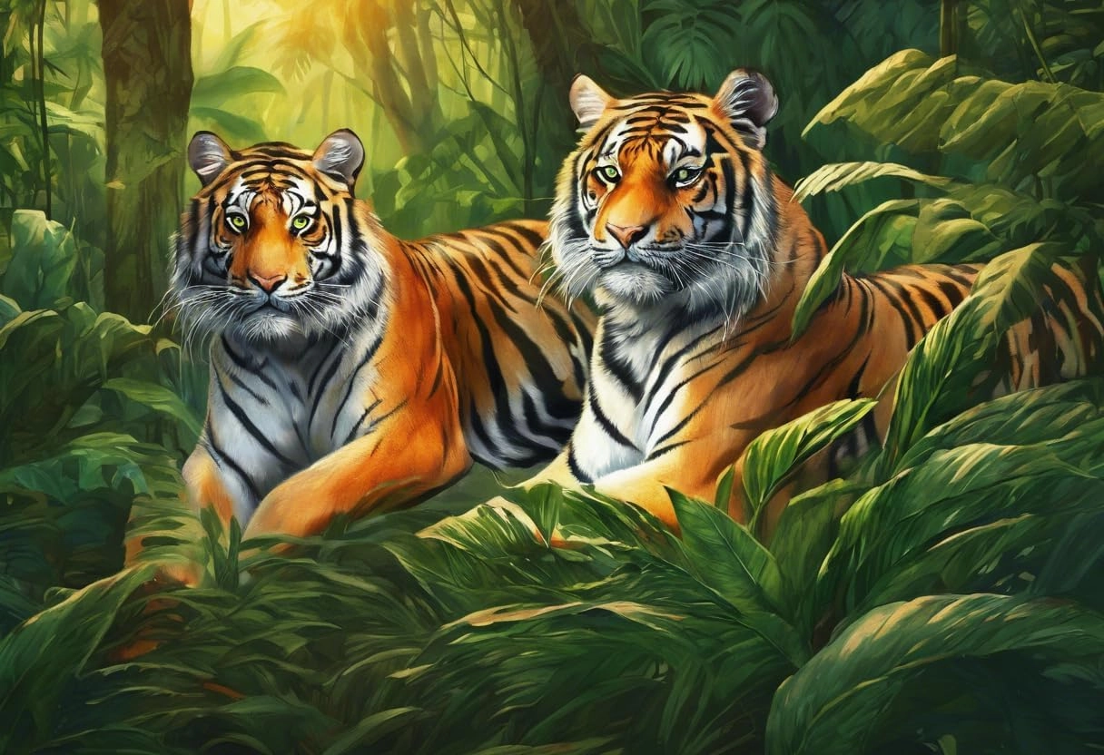 Puzzles for Adults 1000 Pieces, Impossible Hard Difficult Challenging Puzzles for Adults,Families Tigers in The Jungle Challenging Puzzle Perfect for Game Nights