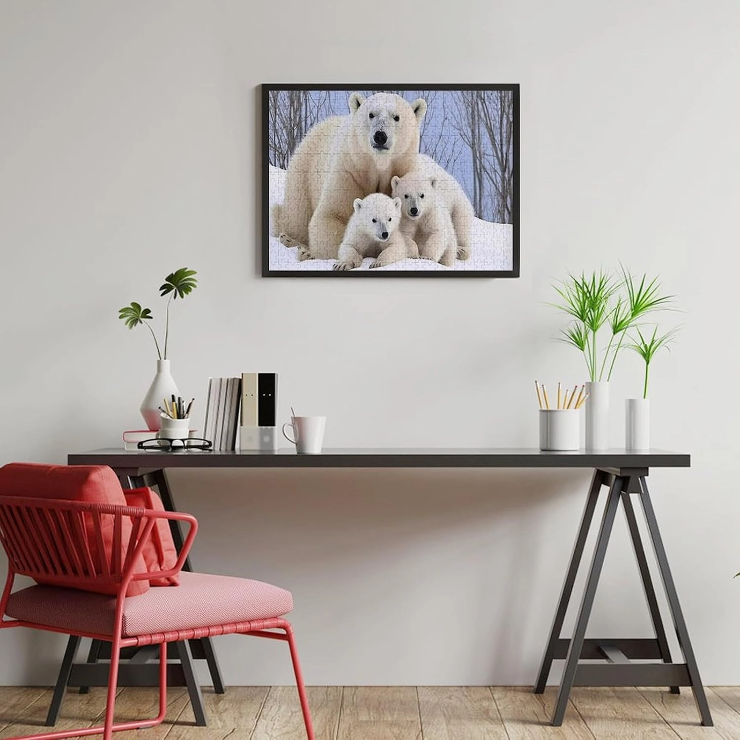 Puzzles for Adults 500 Pieces - Polar Bear Animals Best Challenging Puzzles for Cognitive Workout - Safe Eco-Friendly - Most Popular Leisure Activities