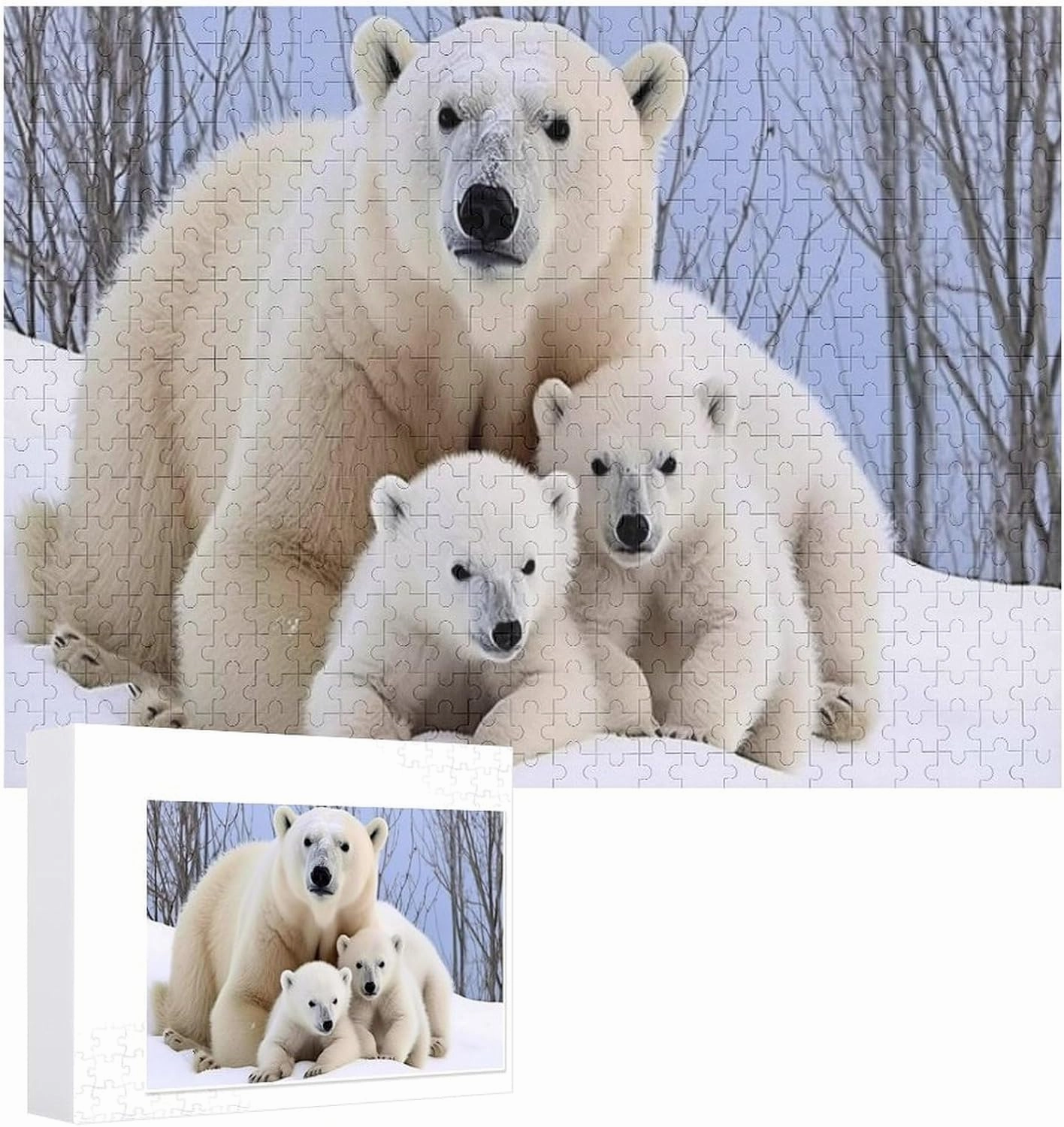 Puzzles for Adults 500 Pieces - Polar Bear Animals Best Challenging Puzzles for Cognitive Workout - Safe Eco-Friendly - Most Popular Leisure Activities