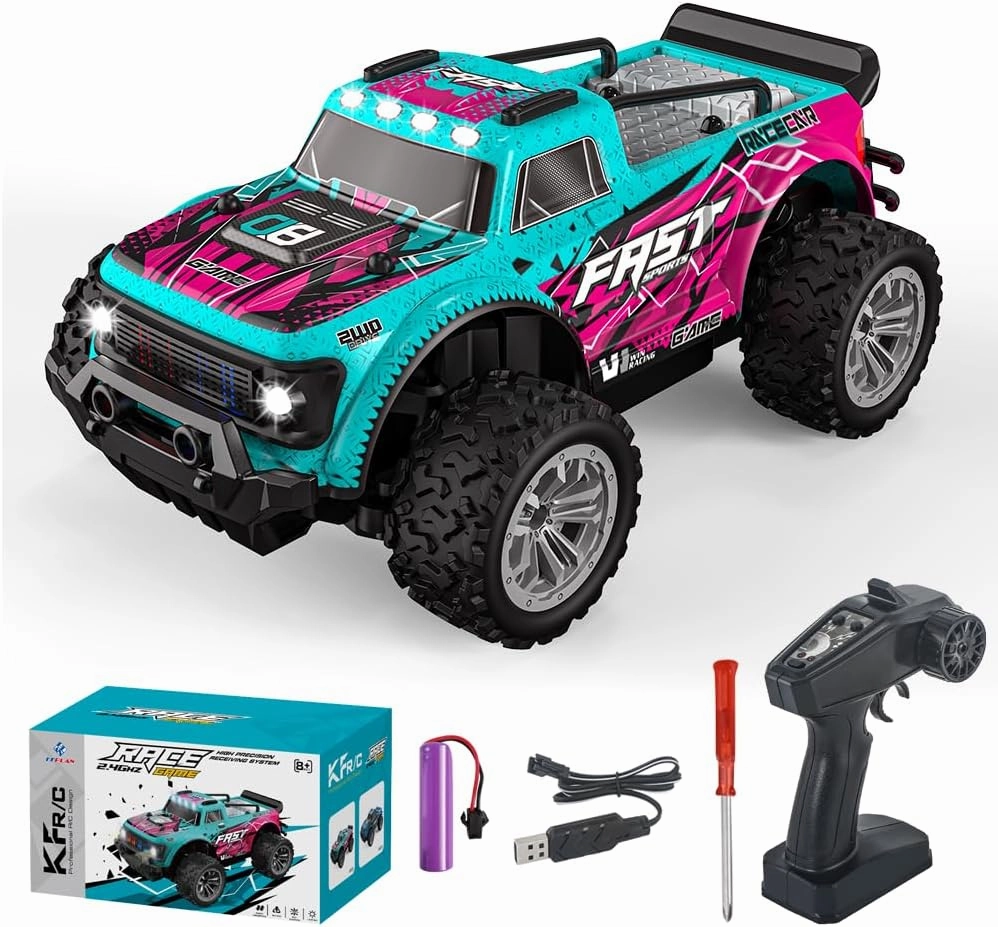 QI Xin Remote Control RC Trucks, 1/20 RC Cars,2.4GHZ Remote Control,2WD 20Km/h with LedLight,Remote Control Monster Truck Racing car for Kids and Boys