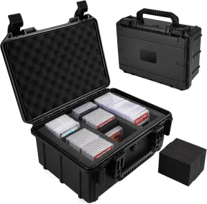 QINGUANG Graded Card Storage Box,Trading Card Case with 6 Foam Dividers,3 rows storage case,Waterproof PSA Slab Case for PSA/CSG/CGC/SGC/BGS Top Loaders Sports Cards