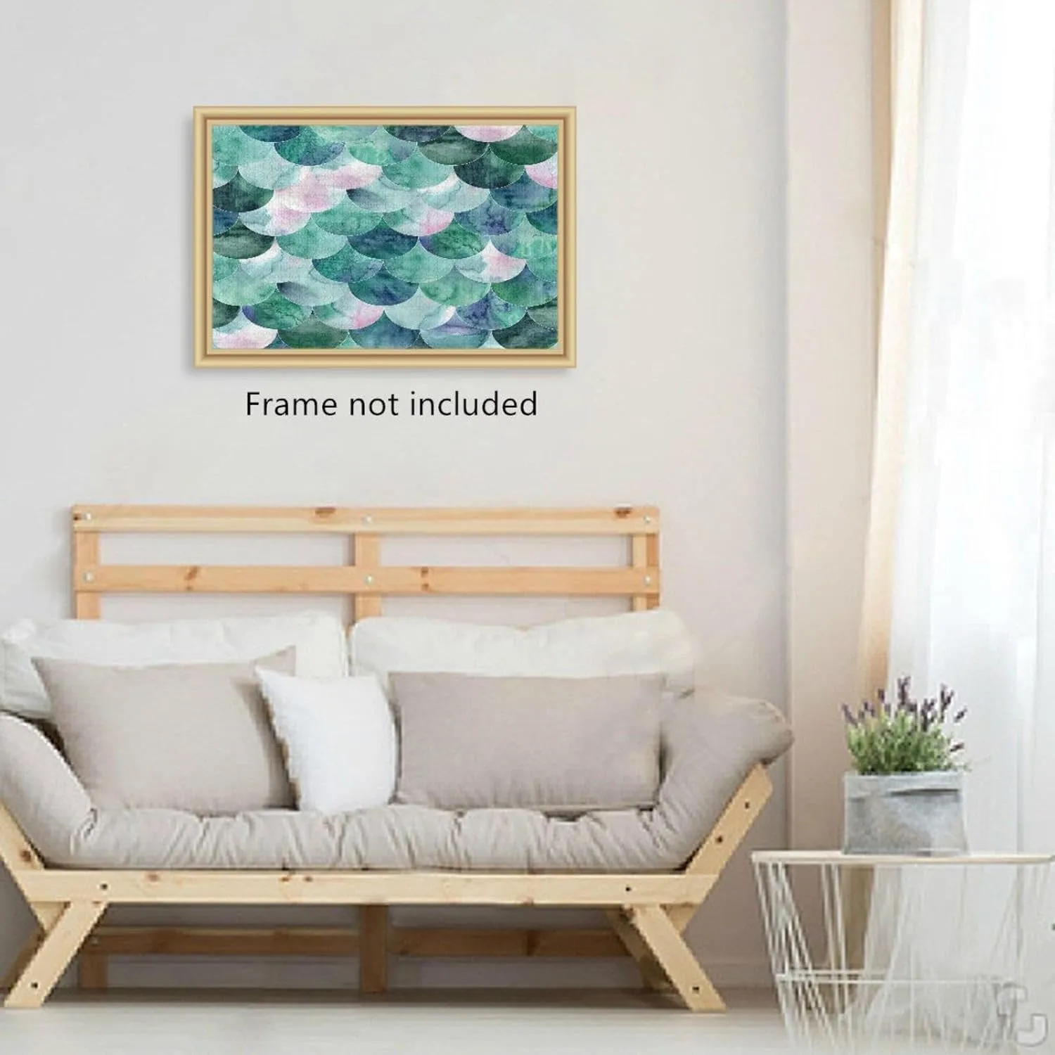 QUGRL Mermaid Fish Scale Jigsaw Puzzle 1000 Pieces for Adults Teens Mint Teal Watercolor DIY Wall Art Intellectual Decompressing Educational Fun Game