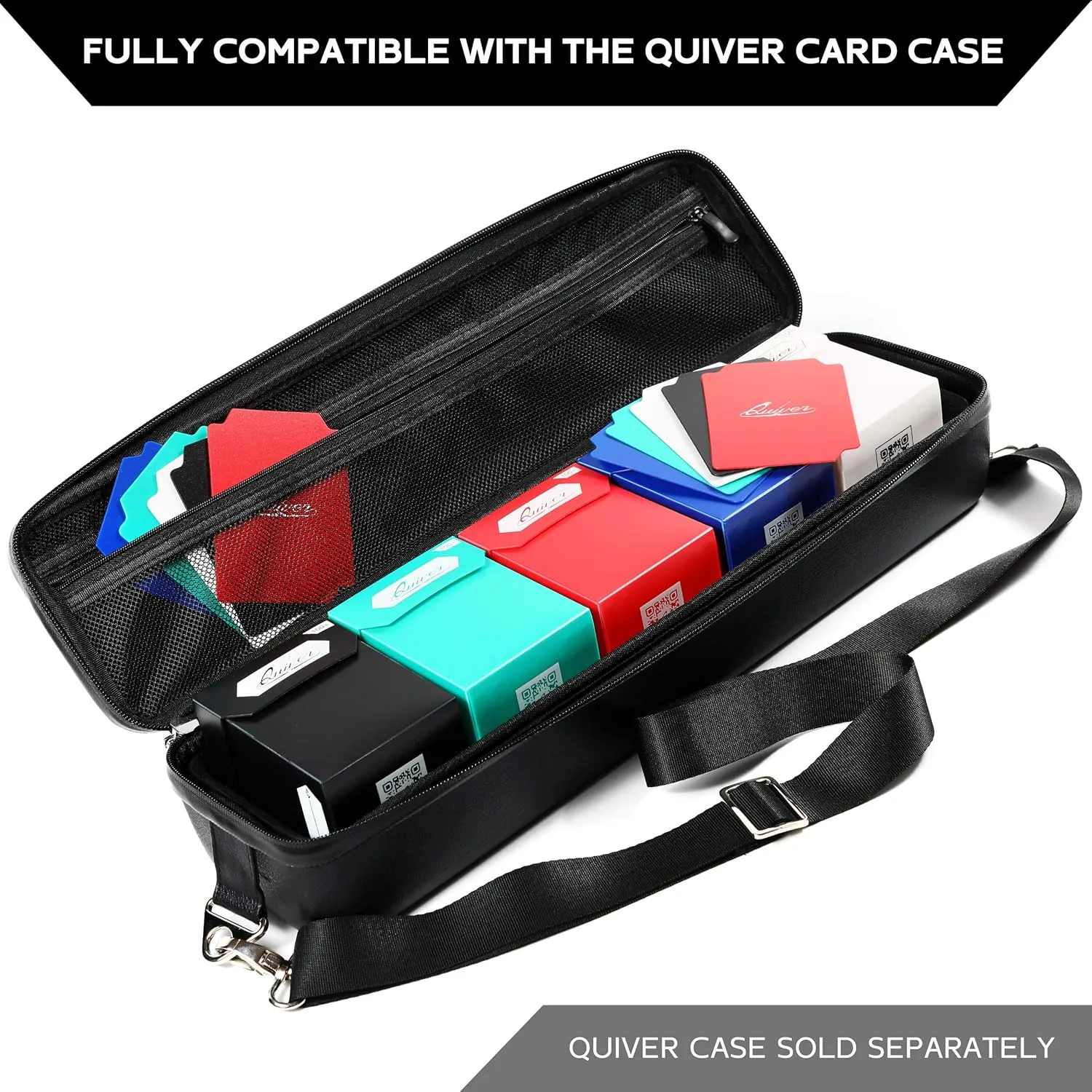 Quiver Time 100  Standard Trading Card Deck Blocks Fits MTG Deck & Other TCG Cards - Set of 5 Commander Deck Box with 2 Dividers/Card Deck Box (White, Black, Blue, Red & Green)