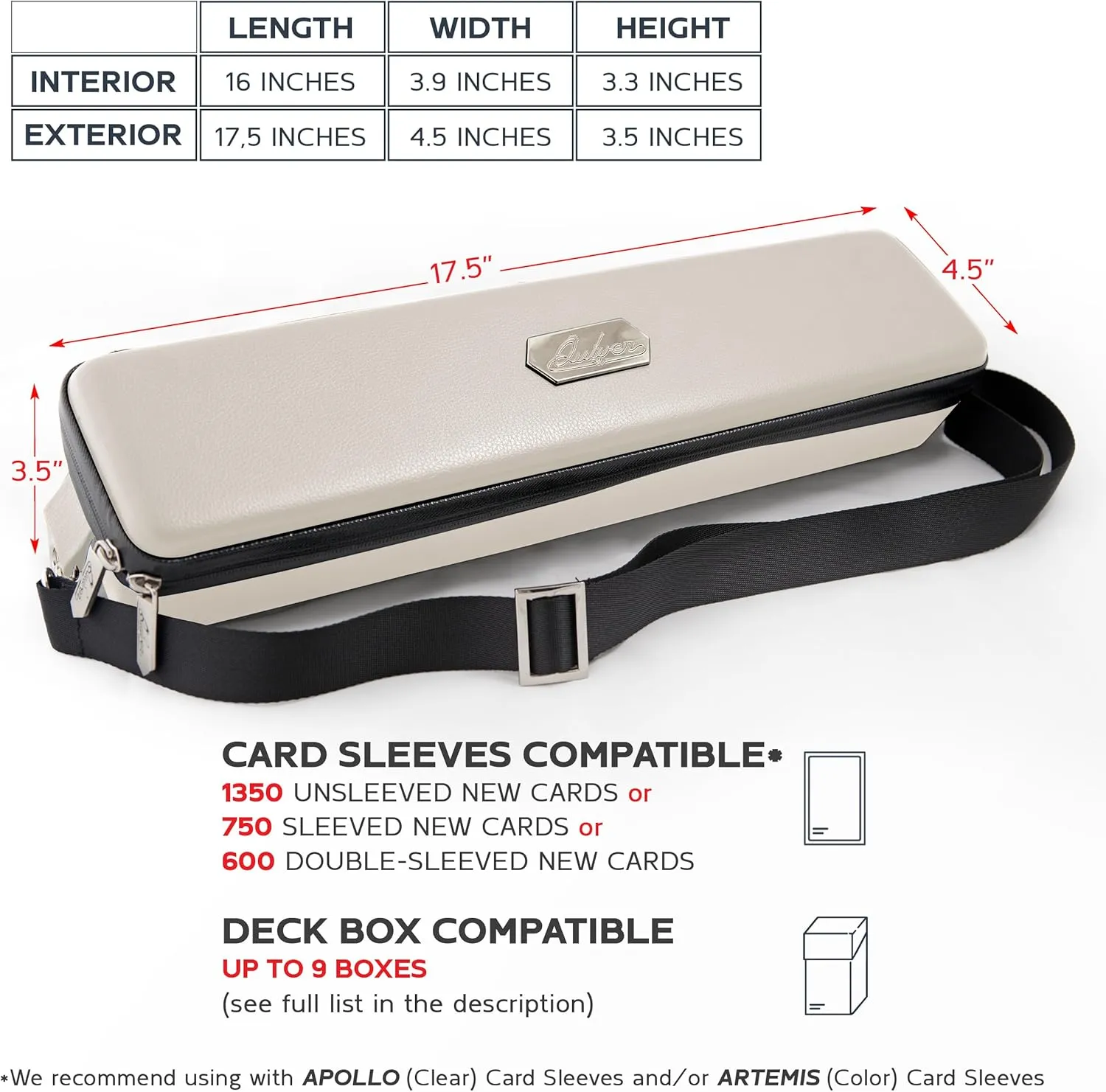 Quiver Time 's Ivory Card Case, Perfect for MTG Deck, Premium Storage Box, for Trading Cards, and Playing Card Storage, Ideal for Carrying Magic The Gathering and Game TCG Enthusiasts Recommended
