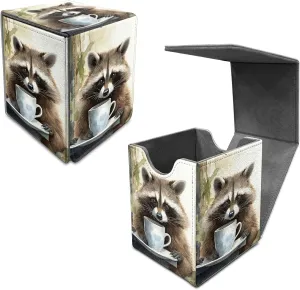 Raccoon Card Deck Box, MTG Commander Deck Box Card Deck Case for Trading Cards, 100  Sleeved Cards with PU Leather Magnetic Card Storage Box for TCG CCG Magic Cards