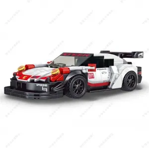 Racing Car MOC Building Model with Acrylic Display Case, MOC Building Blocks Construction Toy, Gifts for Adults and Kids 8 (349 Pieces)
