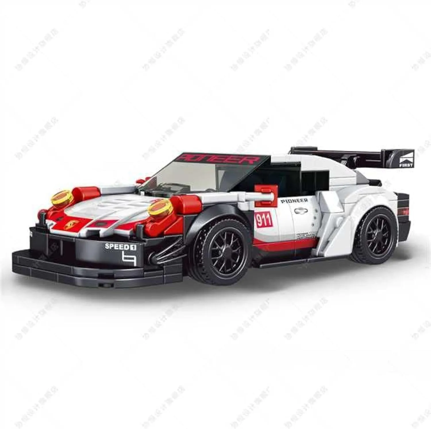 Racing Car MOC Building Model with Acrylic Display Case, MOC Building Blocks Construction Toy, Gifts for Adults and Kids 8 (349 Pieces)