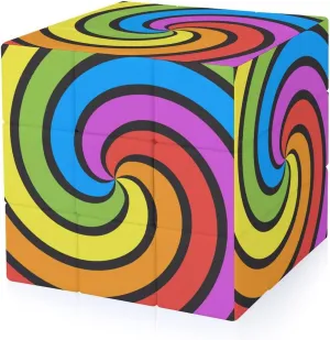 Rainbow Swirl Adults 3x3x3 Color-Matching Smooth Fully Printed Cube Gift