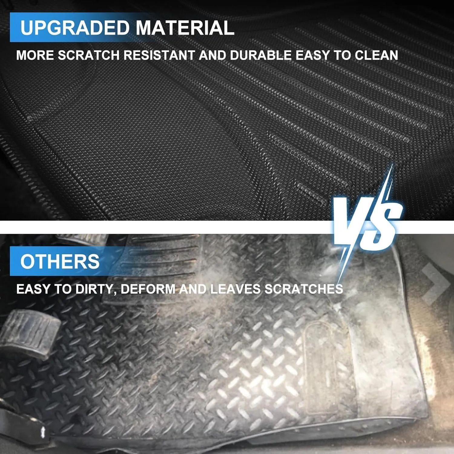 RAV4 Floor Mats AOMSAZTO Floor Liners Fit for Toyota RAV4 2019-2025 (Not Fit Hybrid): All Weather Automotive Floor Mats - 1st & 2nd Row Full Set Rubber Floor Liners - Anti Skid Car Mats