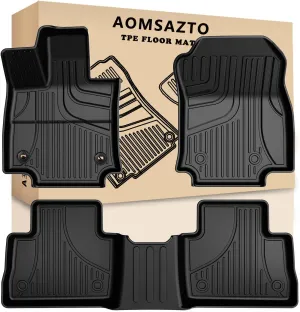RAV4 Floor Mats AOMSAZTO Floor Liners Fit for Toyota RAV4 2019-2025 (Not Fit Hybrid): All Weather Automotive Floor Mats - 1st & 2nd Row Full Set Rubber Floor Liners - Anti Skid Car Mats