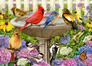 Ravensburger at The Birdbath 500-Piece Large Format Jigsaw Puzzle | Unique Softclick Technology | Vibrant, Glare Free | Suitable for All Ages | FSC Certified