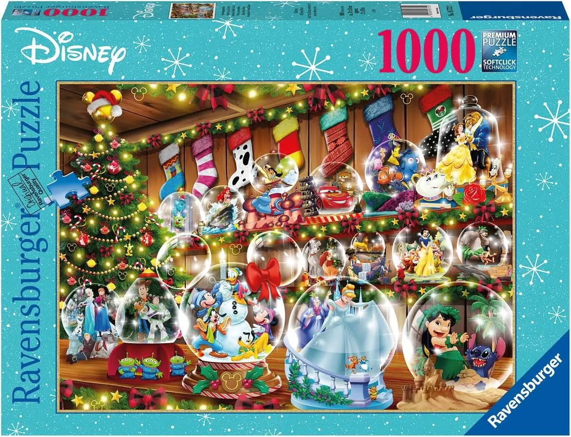 Ravensburger Disney Snow Globes Jigsaw Puzzle - 1000 Piece, Adult Friendly | Unique Softclick Technology | Vibrant & Matte Finish