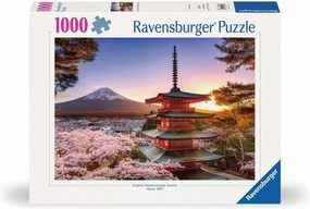 Ravensburger Mount Fuji Cherry Blossom View 1000 Piece Jigsaw Puzzle for Adults | Unique, Pieces | Anti-Glare Surface | FSC Certified, Eco-Friendly | Amazon Exclusive