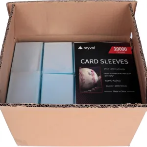 Rayvol 10000 Soft Penny Card Sleeves, 67 x 94mm Card Sleeves Fit 2-5/8'' x 3-5/8'' Trading Cards, for Baseball Cards, Sports and Other TCG Games(500 x 20 Pack)