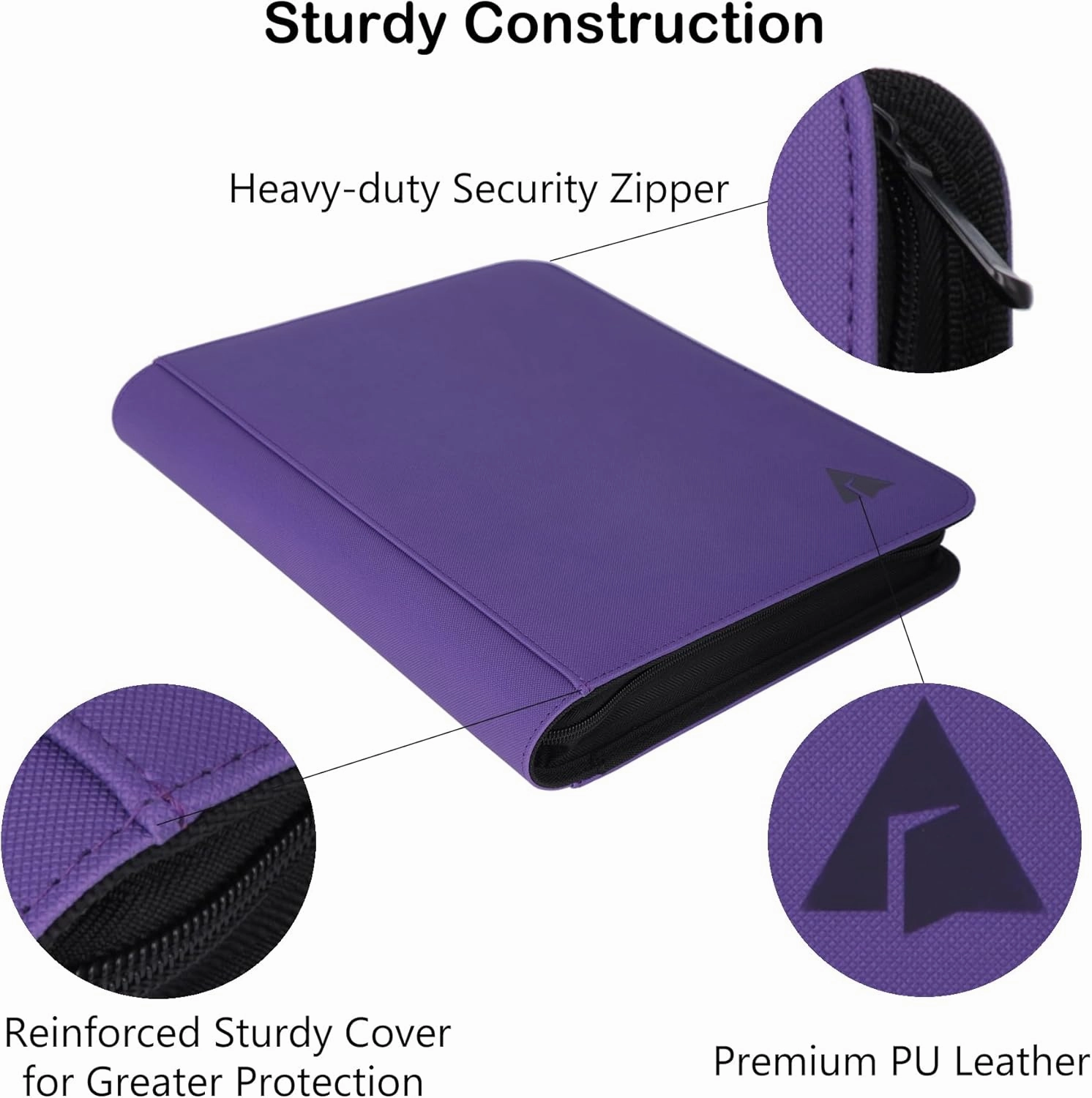 Rayvol Premium 9-Pocket Card Binder - Fits 828 Trading Cards, Side Loading Ringless Card Collection Album for TCG and Sports Cards -Violet