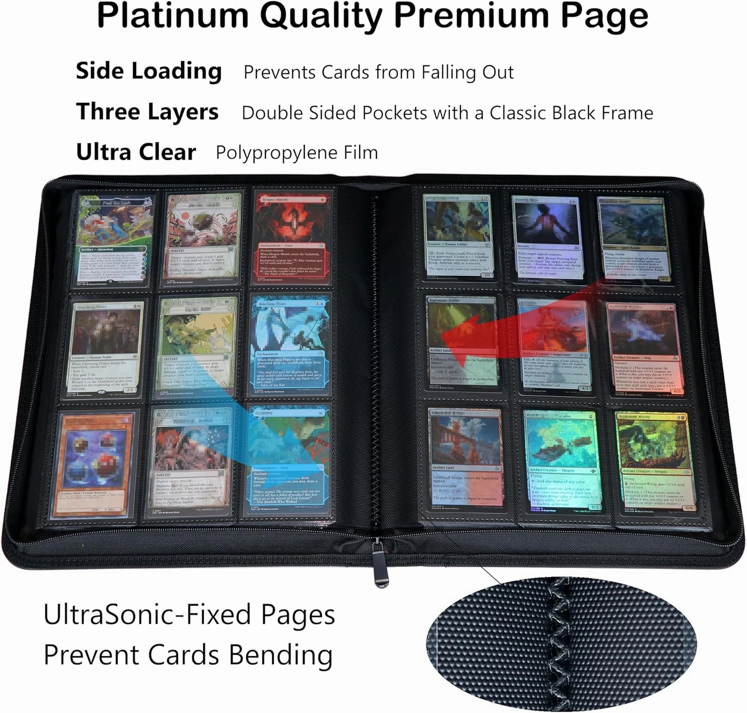 Rayvol Premium 9-Pocket Card Binder - Fits 828 Trading Cards, Side Loading Ringless Card Collection Album for TCG and Sports Cards -Violet