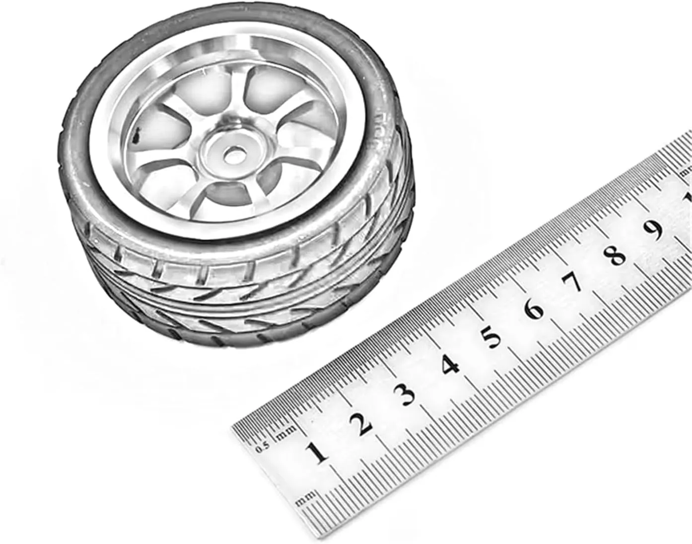 RC Car Accessories Compatible with Wltoys 144001 144010 124007 124016 124019 A959 A959-B RC Car Upgrade Parts 4pcs 65mm Rubber Tire Metal Wheel Rim(Red)