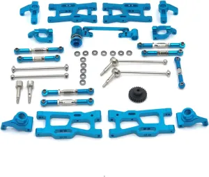 RC Car Accessories Compatible with WLtoys 144010 124017-16-18 124018 144001-02 RC Crawler Car Upgrade Metal Replacement Accessories Spare Parts(Blue)