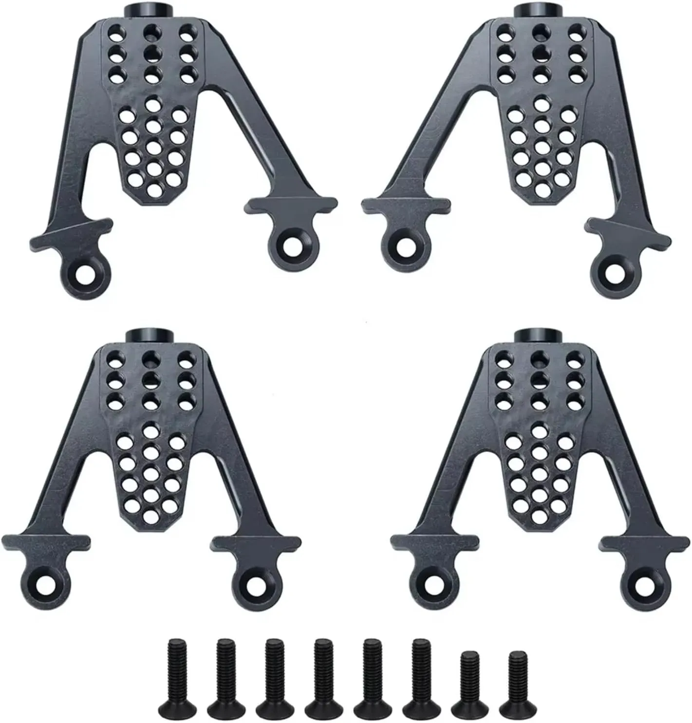 RC Car Accessories for Axial for SCX10 1/10 Metals Front Rear Shock Absorbers Shock Towers Mounting Post Lift Shocks RC Crawler Upgrade Parts(Gray)