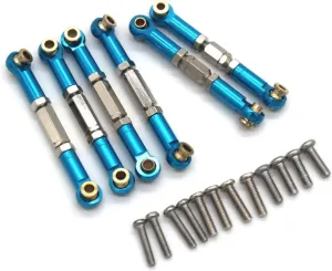 RC Car Accessories for Gladiator for ZD Racing MT16 MT14R PT14R BX12 X12S 1/14 Metal Tie Rod Adjustable Upgrade Remote Control Car Parts(Blue)