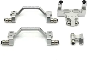 RC Car Accessories for WPL C64 C64-1 1/16 Metal Link Rod Mount Pull Rod Bracket Servo Mount Base RC Car Upgrade Parts Accessories(Silver)