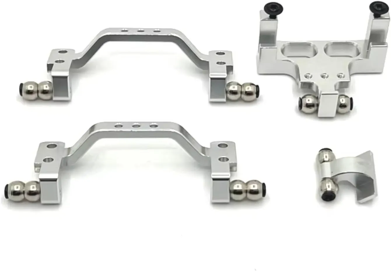 RC Car Accessories for WPL C64 C64-1 1/16 Metal Link Rod Mount Pull Rod Bracket Servo Mount Base RC Car Upgrade Parts Accessories(Silver)