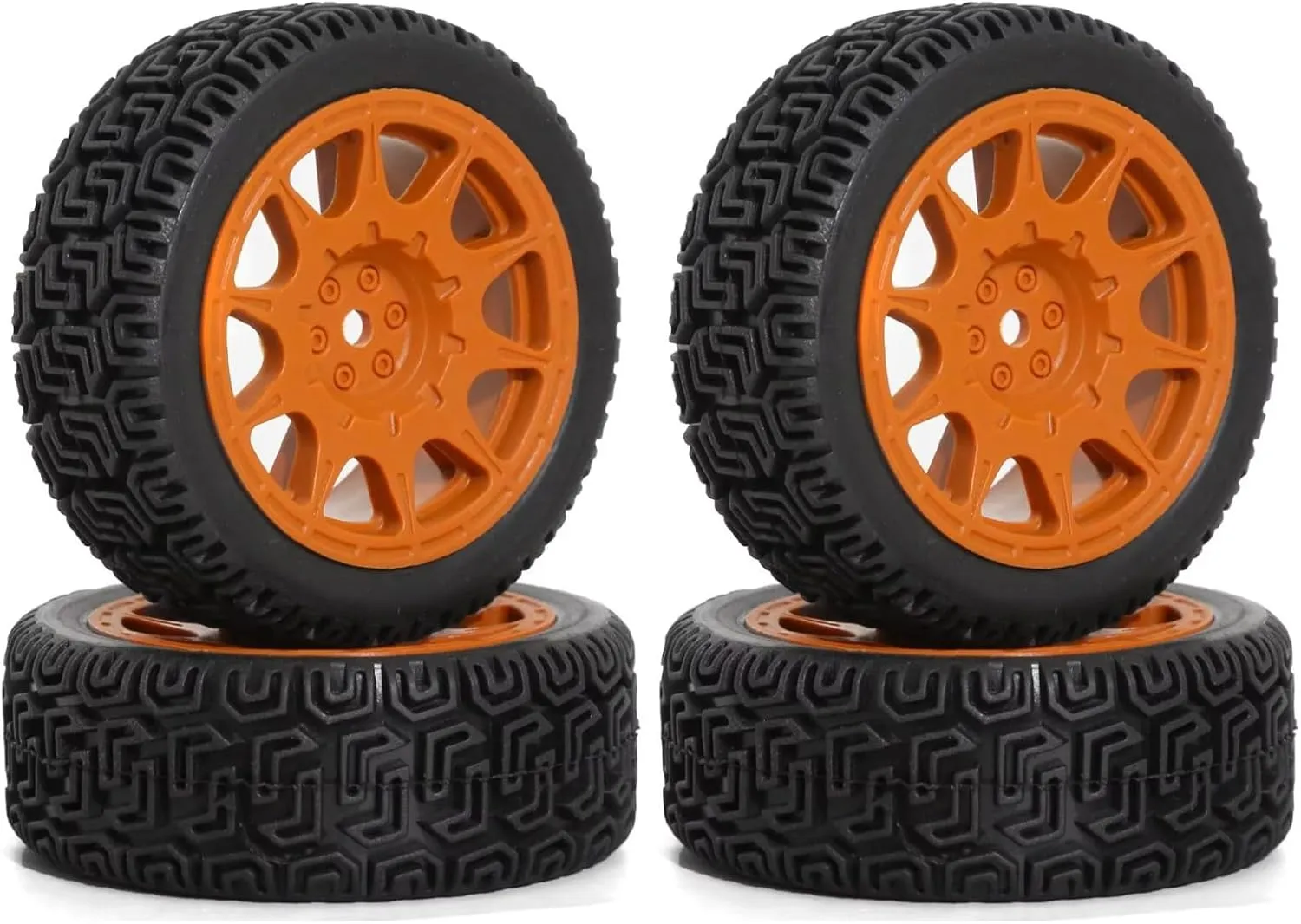 RC Car DIY Parts for Tamiya for TT01 for TT02 1/10 4pcs 68mm Tires Rubber Tire Wheel Tyre RC for Rally for Racing Car Upgrade Parts(Brown)