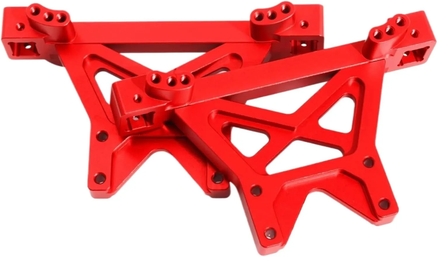 RC Car DIY Parts for Traxxas for E-maxx 1/10 Metal Front and Rear Shock Tower #4917R RC Car Upgrade Parts Accessories(Red)
