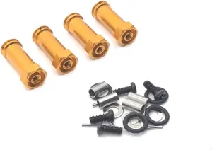 RC Car DIY Parts for WLtoys 104001 104002 1/10 12mm Metal Upgrade Wide Wheel Adapter RC Crawler Car Upgrade Parts Accessories(Yellow)
