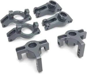 RC Car DIY Parts for WLtoys 104009 12401 12402 12403 12404 12409 3 Piece Set Metal Refit C Block Steering Cup Rear Cup RC Car Upgrade Parts(Gray)