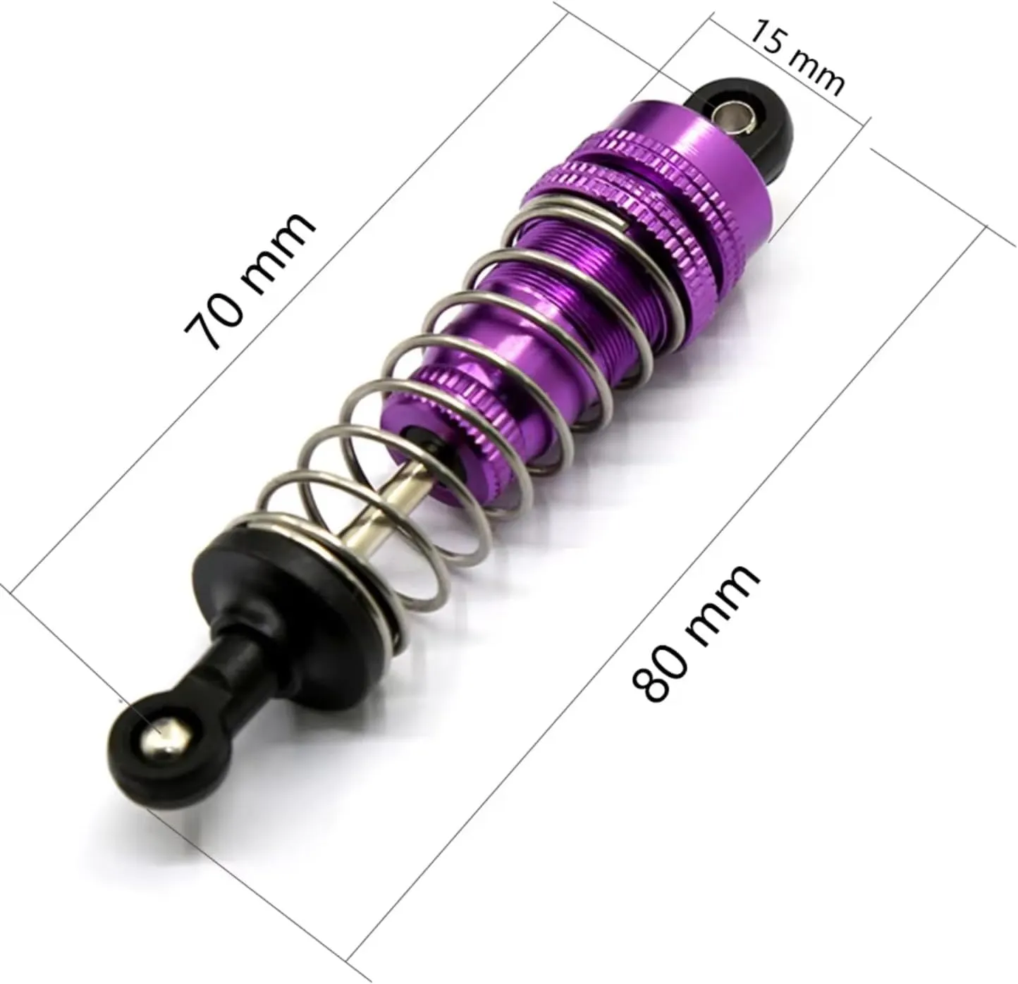 RC Car DIY Parts for Wltoys 144001 1316 1/14 2 Pcs Aluminium Logam Depan Dan Belakang Peredam Kejut RC Mobil Crawler Kursus Pendek Truk Upgrade(Purple)