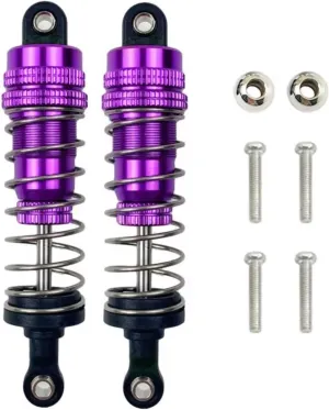 RC Car DIY Parts for Wltoys 144001 1316 1/14 2 Pcs Aluminium Logam Depan Dan Belakang Peredam Kejut RC Mobil Crawler Kursus Pendek Truk Upgrade(Purple)