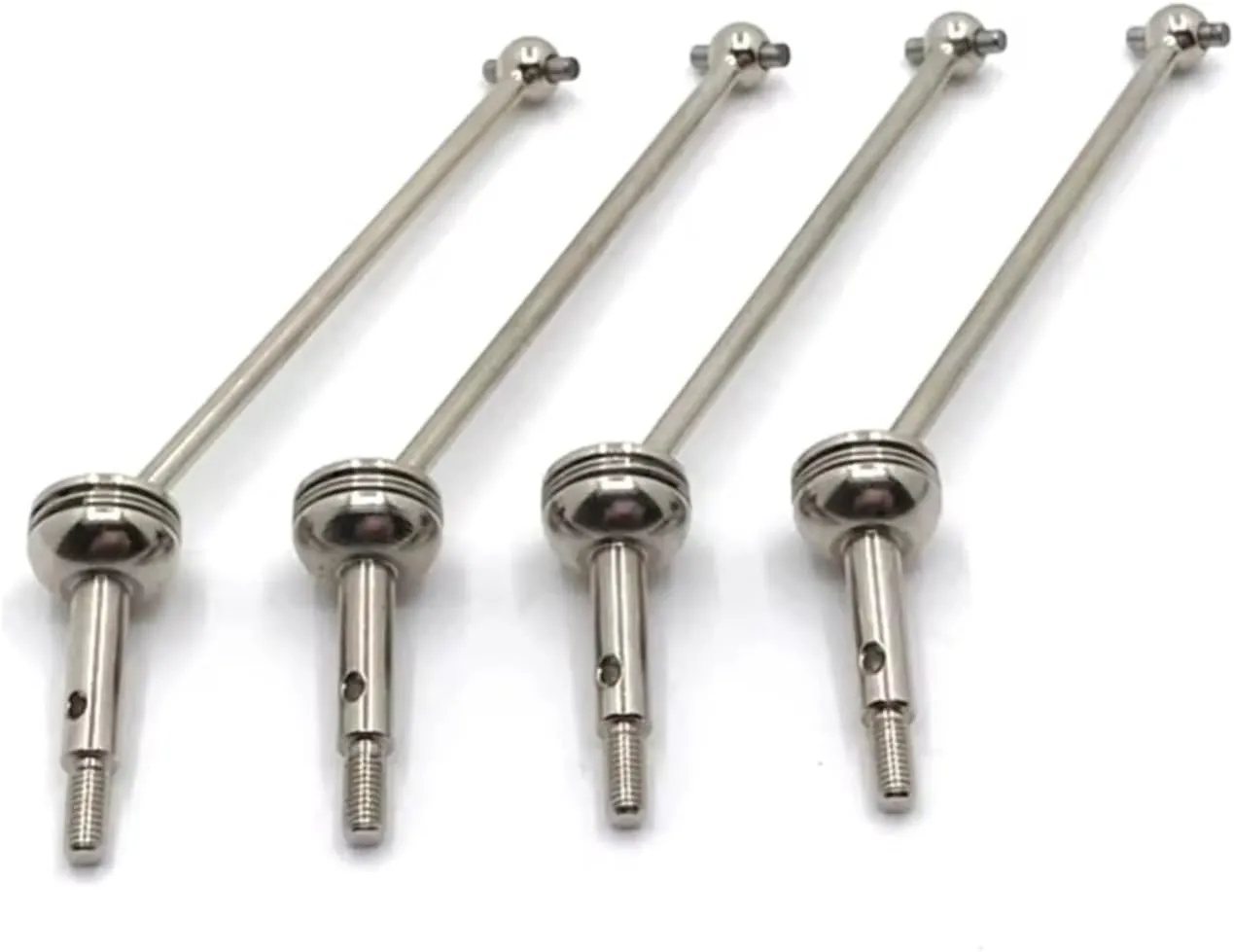 RC Car DIY Parts for WLtoys 144001 144002 144010 124016 124017 124018 124019 4PCS Metal Retrofit Front and Rear Driveshaft RC Car Upgrade Parts(Silver)