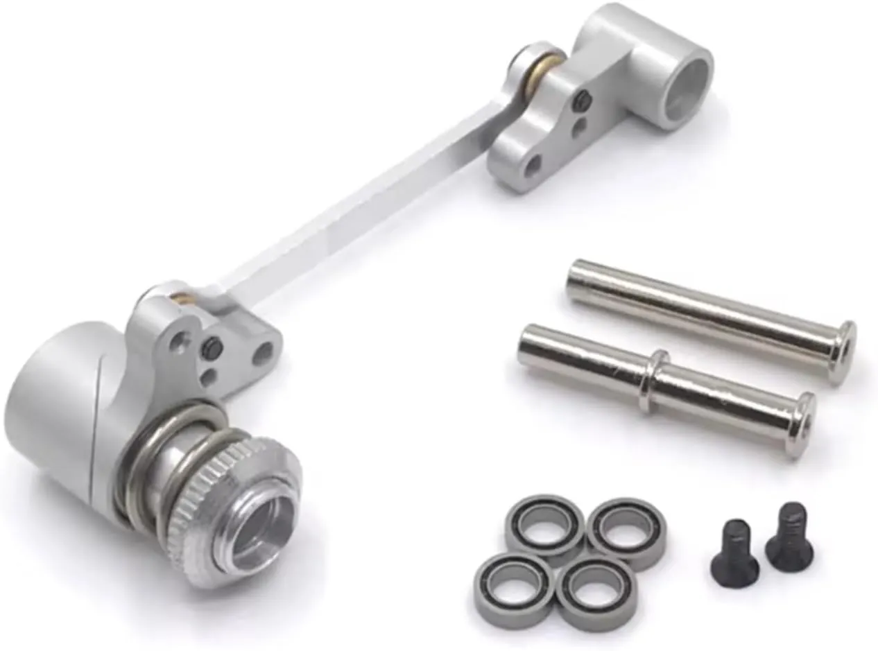 RC Car DIY Parts for WLtoys 144010 144001 144002 124016 127017 124018 124019 1/14 Upgrade Metal Steering Assembly RC Car Parts(White)