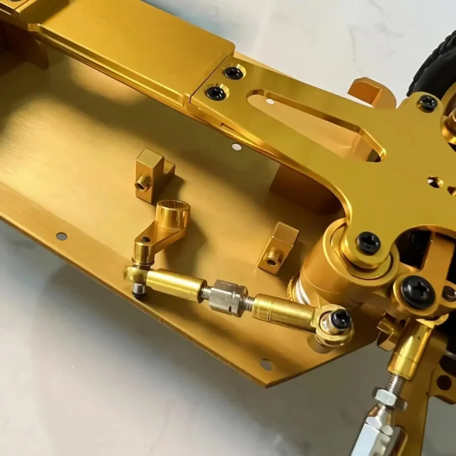 RC Car DIY Parts for WLtoys 144010 144001 144002 124017 124016 124018 124019 1/14 Metal Steering Gear Lever Steering Gear Arm RC Car Modification Parts(Yellow)
