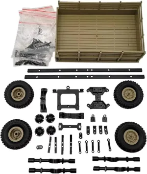 RC Car DIY Parts for WPL B14 B24 B16 B36 4WD 6WD DIY Modified for Climbing Off-Road Truck Suspension 4 Wheel Trailer Upgrade Vehicle Model Parts(Yellow)