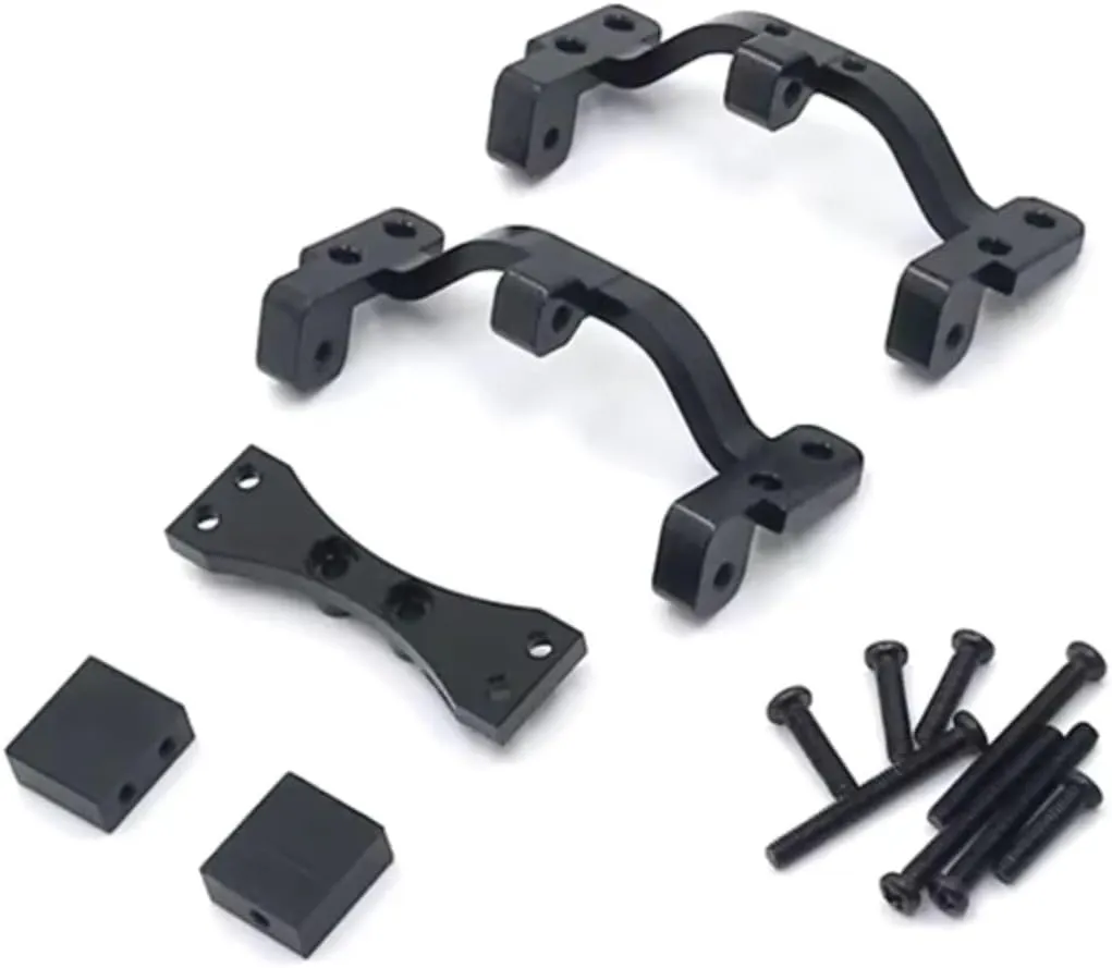 RC Car DIY Parts for WPL for HengLong for JJRC for FeiYu C14 C24 B14 B16 B24 B36 Metal Servo Bracket Tie Rod Holder RC Car Upgrade Parts(Black)