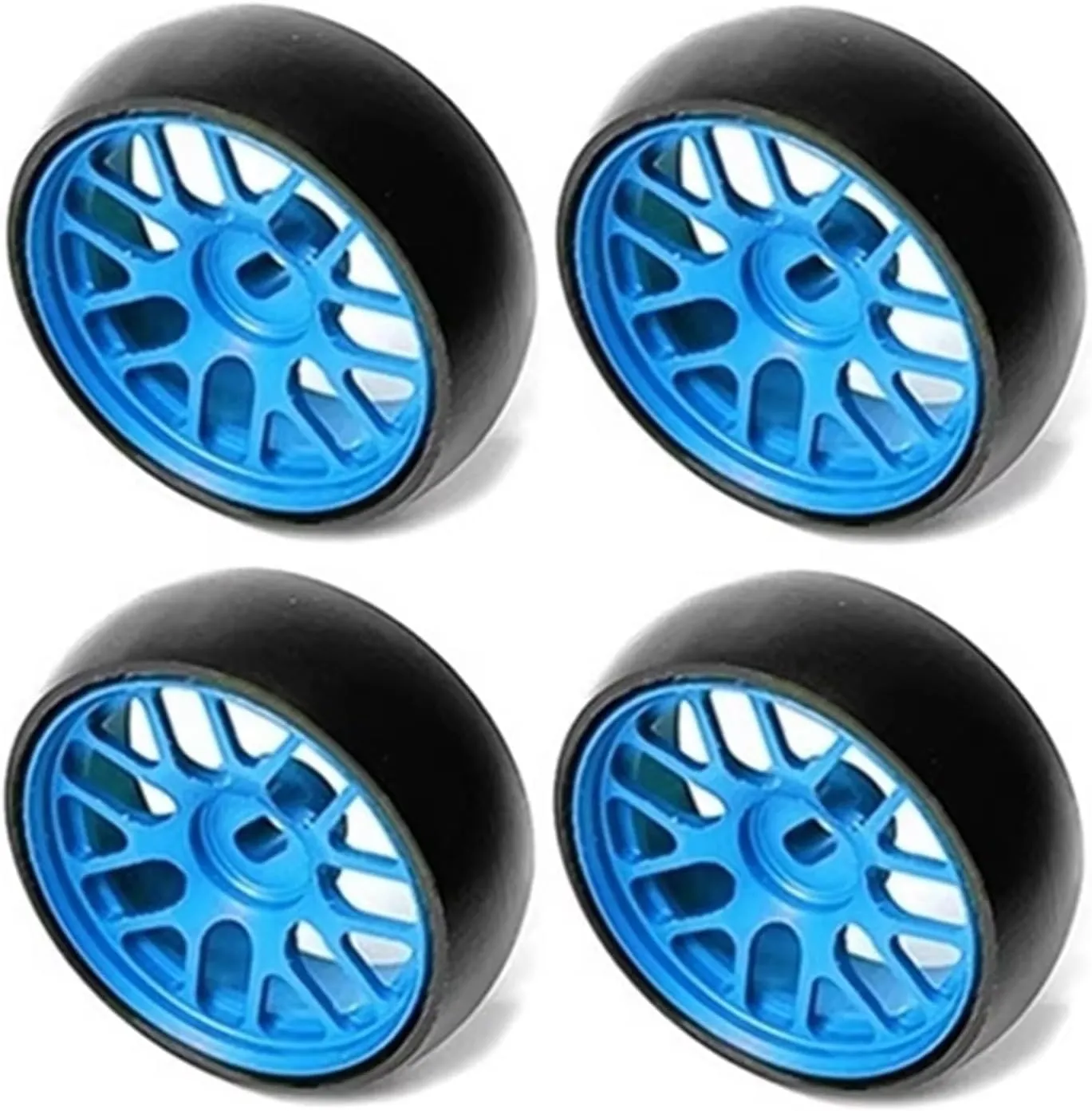 RC Car Parts Compatible with Wltoys 284131 K969 K979 K989 for Kyosho for Mini-Z 1/28 RC Car Parts 26.5Mm Hard Drift Metal Wheel Rim Tyres(Blue)