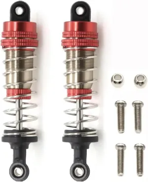 Rc Car Shock Absorber For WLtoys 144001 1/14 2pcs Metal Shock Absorber Damper Oil Filled Shocks Four-Wheel Drive RC Drift For Racing Car Parts Upgrade Replacement(Red)