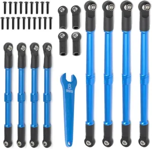 RC Car Upgrade Parts for Traxxas for Summit for Revo 3.3 1/10 8pcs Metal Push Rod Toe Links Turnbuckle 5319X 5338R RC Car Upgrade Parts Accessories(Blue)