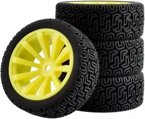 RC Car Upgrade Parts for WLtoys 144001 1/18 1/16 1/10 Car Tyre 4-Pack RC Car Rubber Tires Wheels Rims 12mm Hex Hub Black White Yellow Red Black Red Green(Yellow)