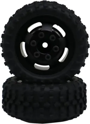 Rc Car Wheel Rim Tire Compatible with Axial for SCX24 1/24 RC Car Part RC Car Accessories Replacement Parts RC Upgrade Part Plastic Wheel Rims Tyre(Black)
